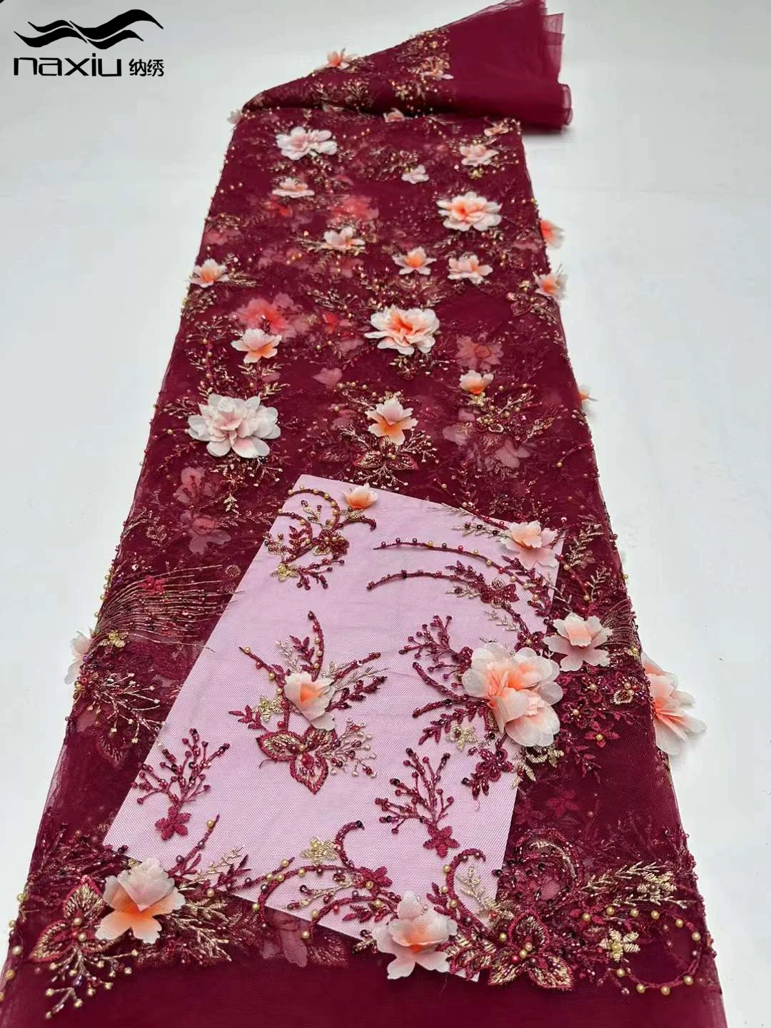 Madison Fashion African Embroidered Fabrics Beaded Dubai High Quality Fabric 2024 3D Flower Lace Fabric Sequins Lace For Sewing
Madison Fashion African Embroidered Fabrics Beaded Dubai High Quality Fabric 2024 3D Flower Lace Fabric Sequins Lace For Sewing