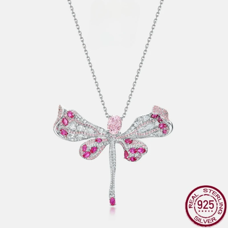 New S925 Pure Silver Dragonfly Shaped Light Pink High Carbon Diamond Full Set Color Diamond Wedding Jewelry
New S925 Pure Silver Dragonfly Shaped Light Pink High Carbon Diamond Full Set Color Diamond Wedding Jewelry