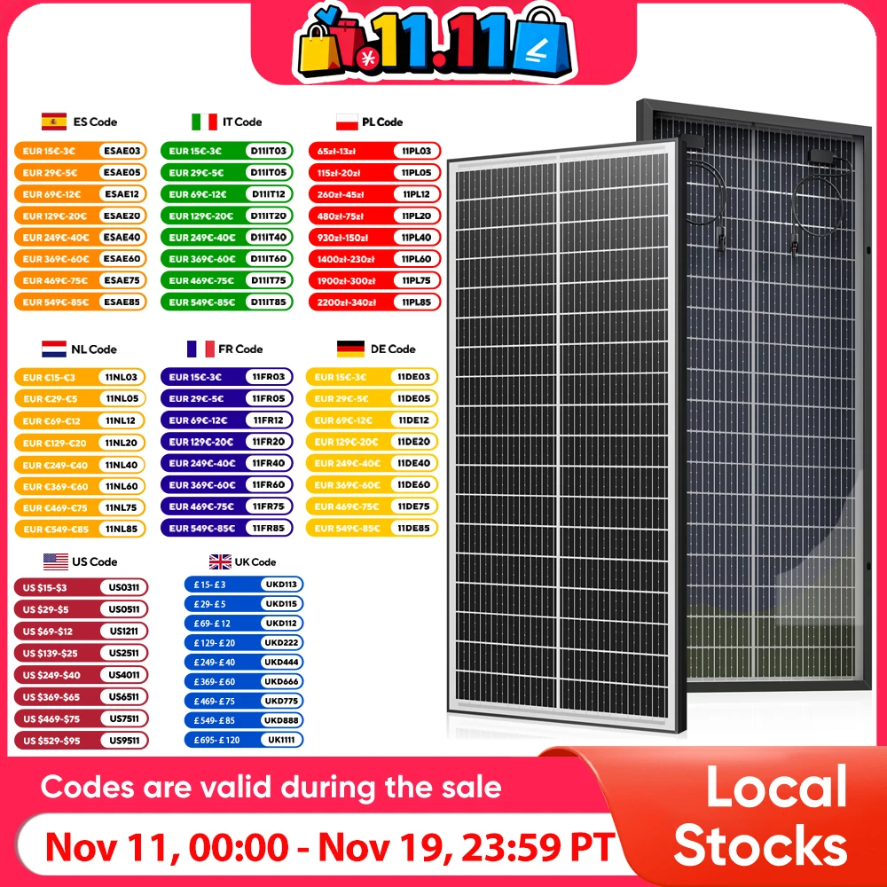 WERCHTAY 100 Вт 12 В двухсторонние солнечные панели монокристаллические 25,5% высокоэффективные ячейки 18BB PV Power для дома на крыше кемпинга
WERCHTAY 100 Вт 12 В двухсторонние солнечные панели монокристаллические 25,5% высокоэффективные ячейки 18BB PV Power для дома на крыше кемпинга