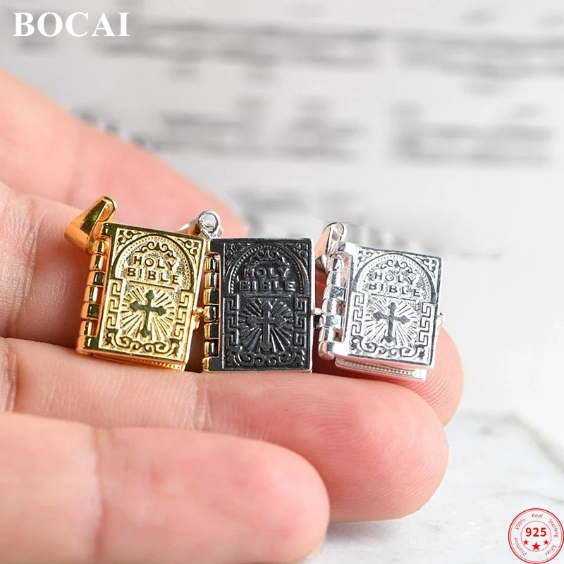 BOCAI S925 Sterling Silver Cross Pendants Popular the Holy Bible Hanging Ornaments Pure Argentum Amulet Jewelry for Men Women
BOCAI S925 Sterling Silver Cross Pendants Popular the Holy Bible Hanging Ornaments Pure Argentum Amulet Jewelry for Men Women