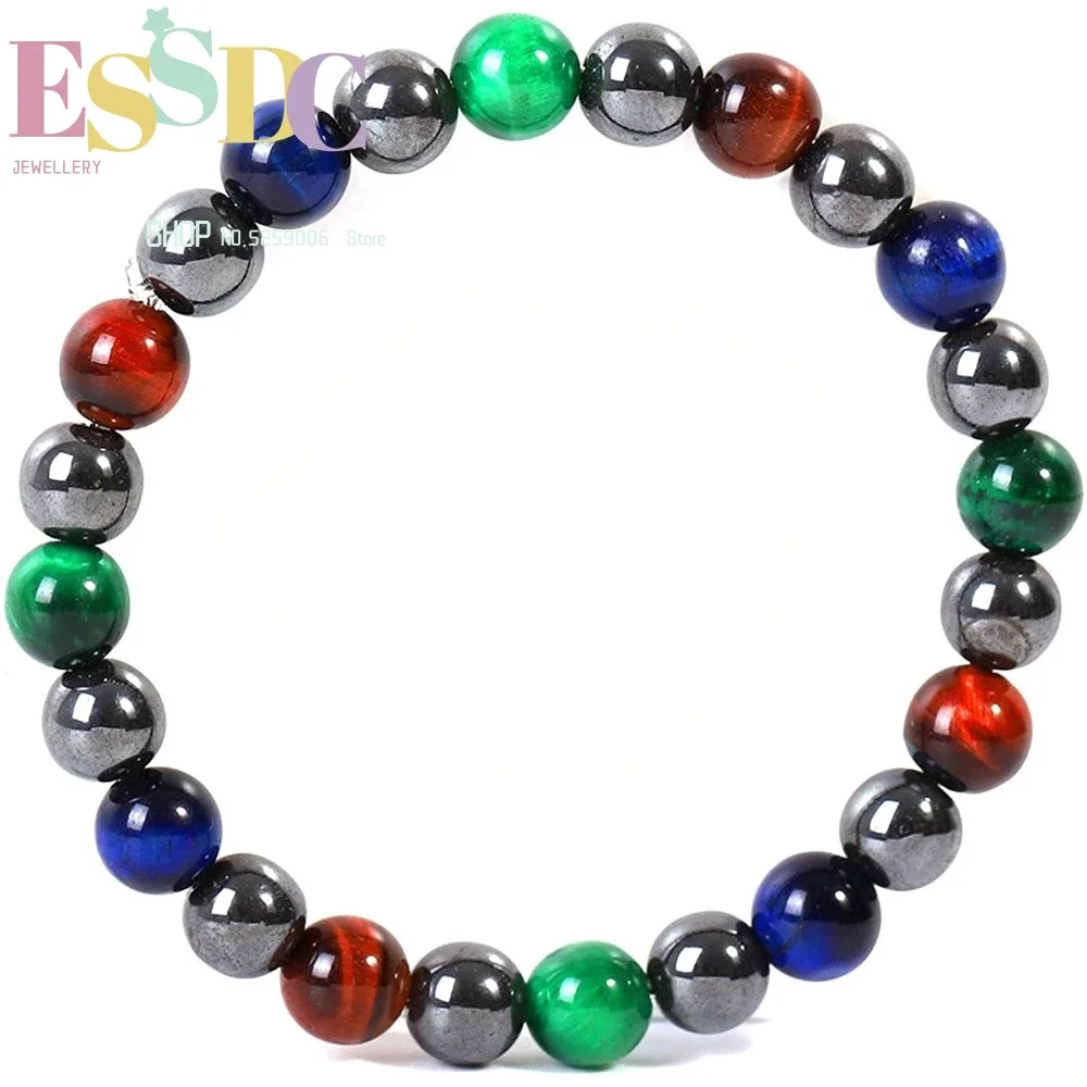 Red Green Blue Tiger Eye Hematite Elastic Bracelet 8mm Men And Women's Universal Hand String Fashion Jewelry Gift Personality
Red Green Blue Tiger Eye Hematite Elastic Bracelet 8mm Men And Women's Universal Hand String Fashion Jewelry Gift Personality