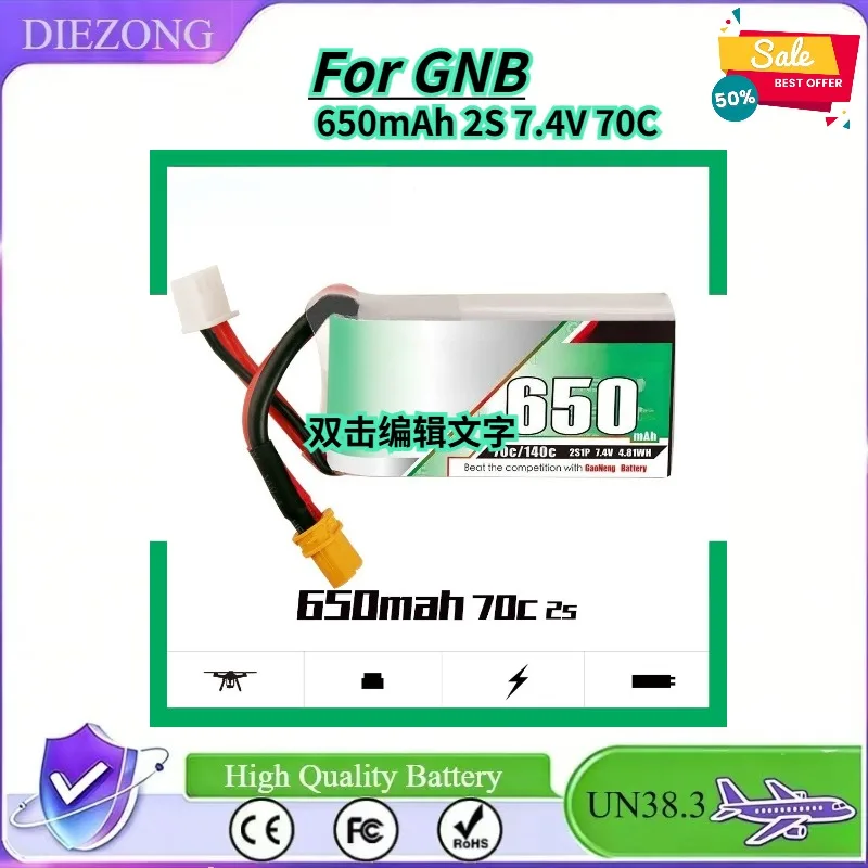 In Stock 2026 New High Energy 650mAh 2S 7.4V 70C Remote Control Model Aircraft, Drone FPV Lithium Battery For GNB
In Stock 2026 New High Energy 650mAh 2S 7.4V 70C Remote Control Model Aircraft, Drone FPV Lithium Battery For GNB