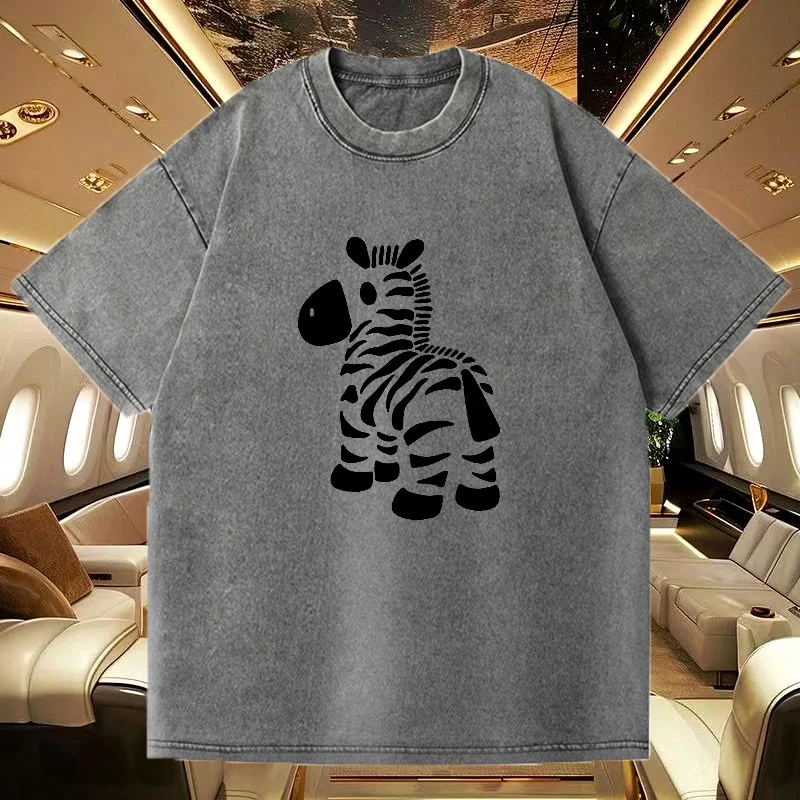 Casual T-shirts with Cute Zebra High-street Oversized Washed T Shirt Men Vintage Streetwear Wash Woman
Casual T-shirts with Cute Zebra High-street Oversized Washed T Shirt Men Vintage Streetwear Wash Woman