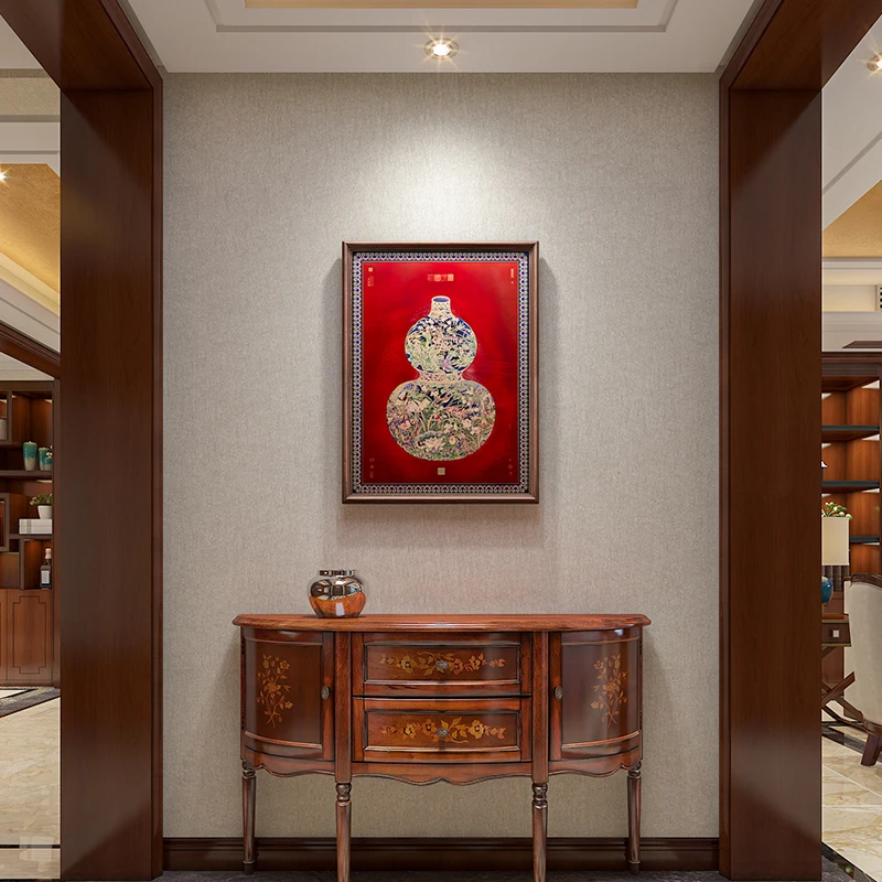 Fulu Linmen New Chinese-style entrance decorative painting sofa background wall hanging painting solid wood frame art hand-fired
Fulu Linmen New Chinese-style entrance decorative painting sofa background wall hanging painting solid wood frame art hand-fired