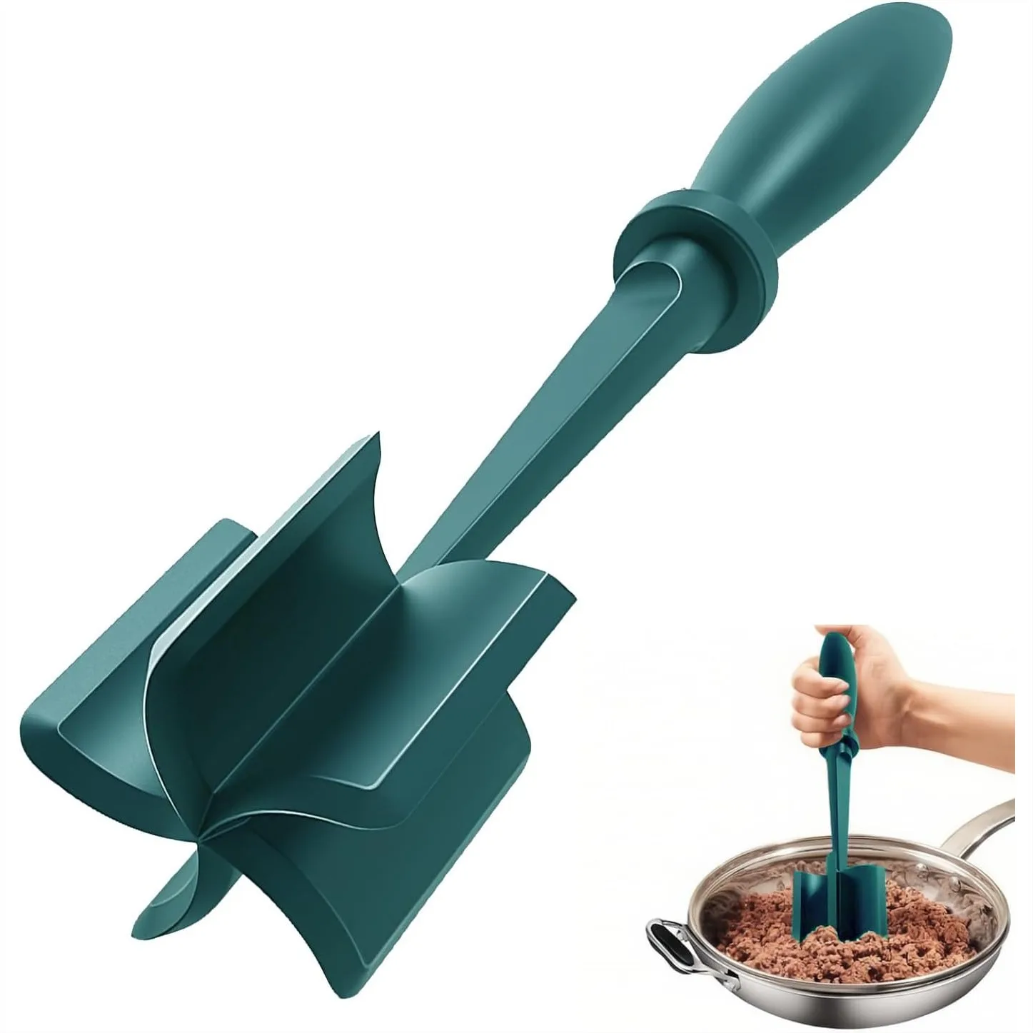 5-Blade Meat Chopper for Ground Beef, Hamburger, and Veggies, Ergonomic Nylon Kitchen Tool
5-Blade Meat Chopper for Ground Beef, Hamburger, and Veggies, Ergonomic Nylon Kitchen Tool