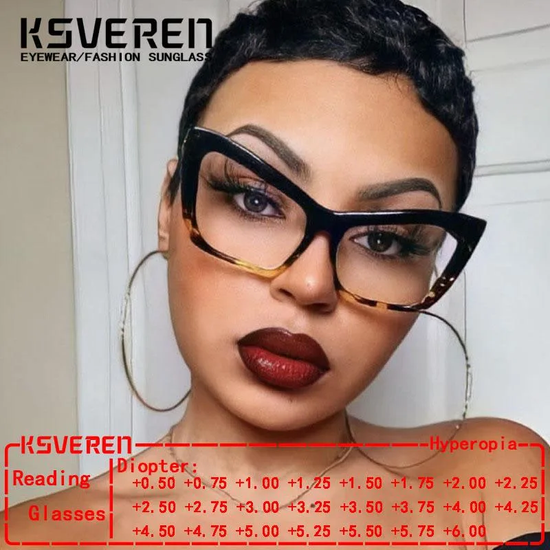 KVEREN Women Cat Eye Presbyopic Eyewear Blue Light Blocking Reading Glasses Personality Optical Prescription Glasses Frame
KVEREN Women Cat Eye Presbyopic Eyewear Blue Light Blocking Reading Glasses Personality Optical Prescription Glasses Frame