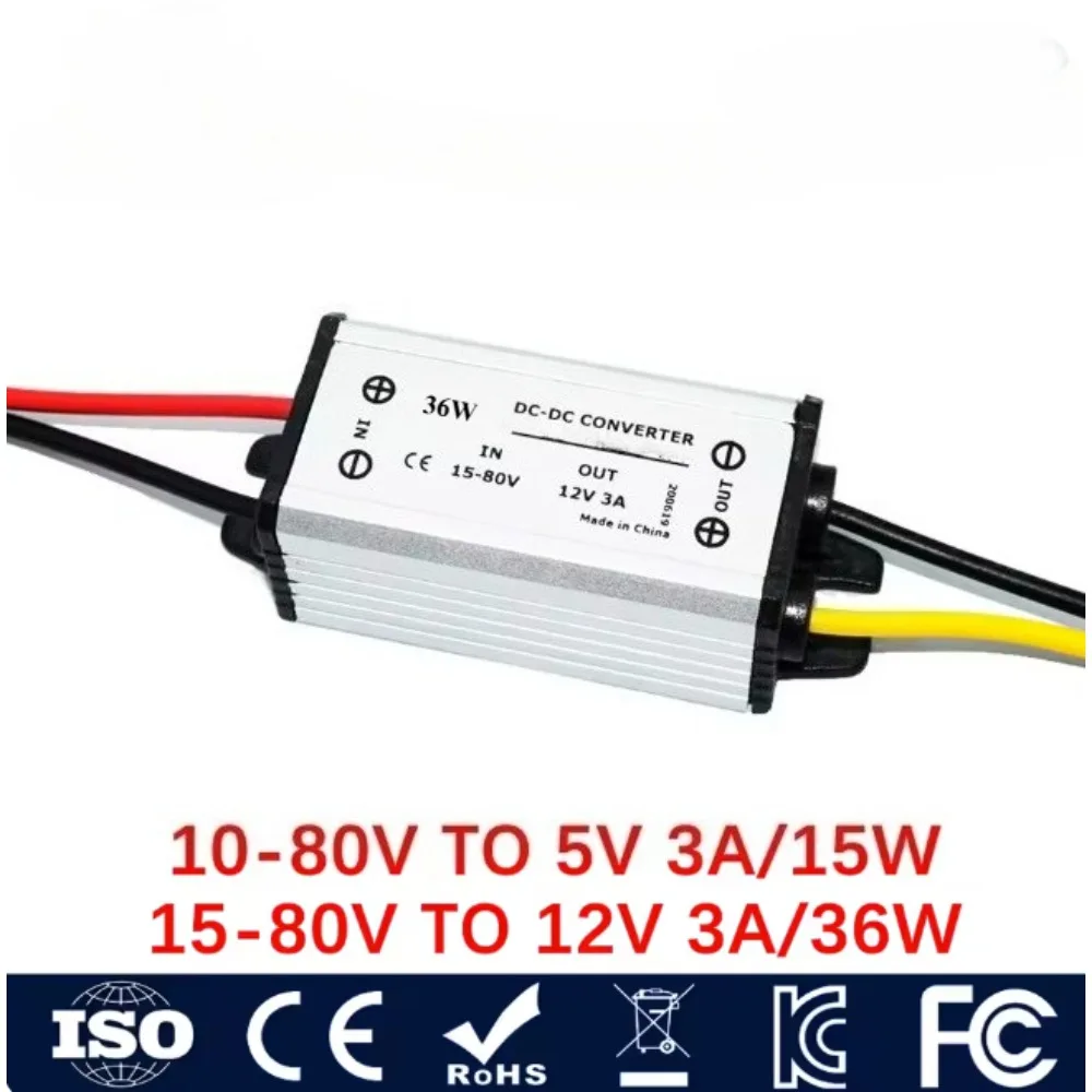 DC 24V 36V 48V 60V to 5V 12V Step-down Power Converter 1A 2A 3A Buck Module Regulator Voltage LED Transformer for Cars CE ROHS
DC 24V 36V 48V 60V to 5V 12V Step-down Power Converter 1A 2A 3A Buck Module Regulator Voltage LED Transformer for Cars CE ROHS