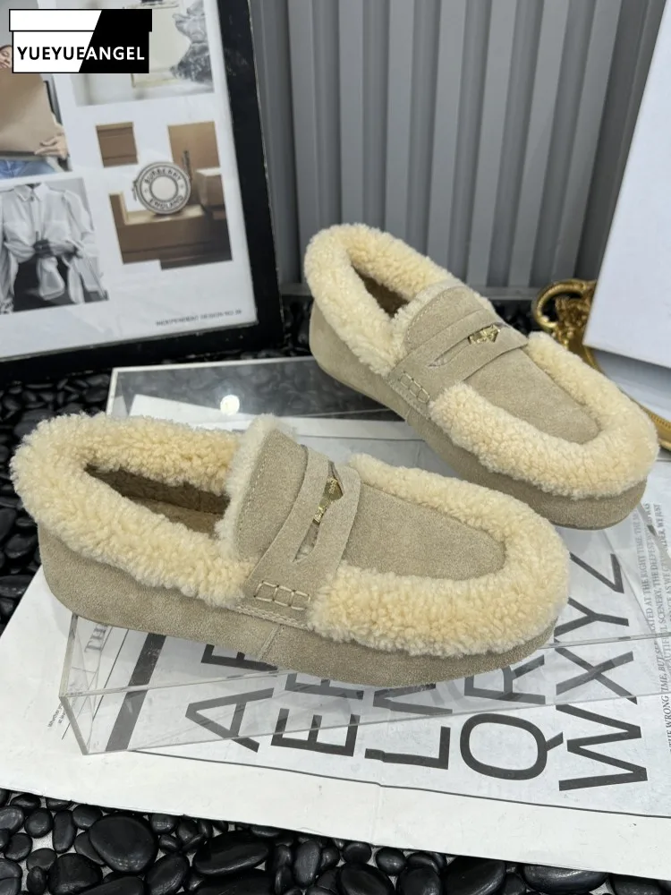 Winter Women Casual Thick Platform Flats Loafers Warm Fleece Lining Slip On Shoes Vintage Comfortable Suede Leather Footwear
Winter Women Casual Thick Platform Flats Loafers Warm Fleece Lining Slip On Shoes Vintage Comfortable Suede Leather Footwear