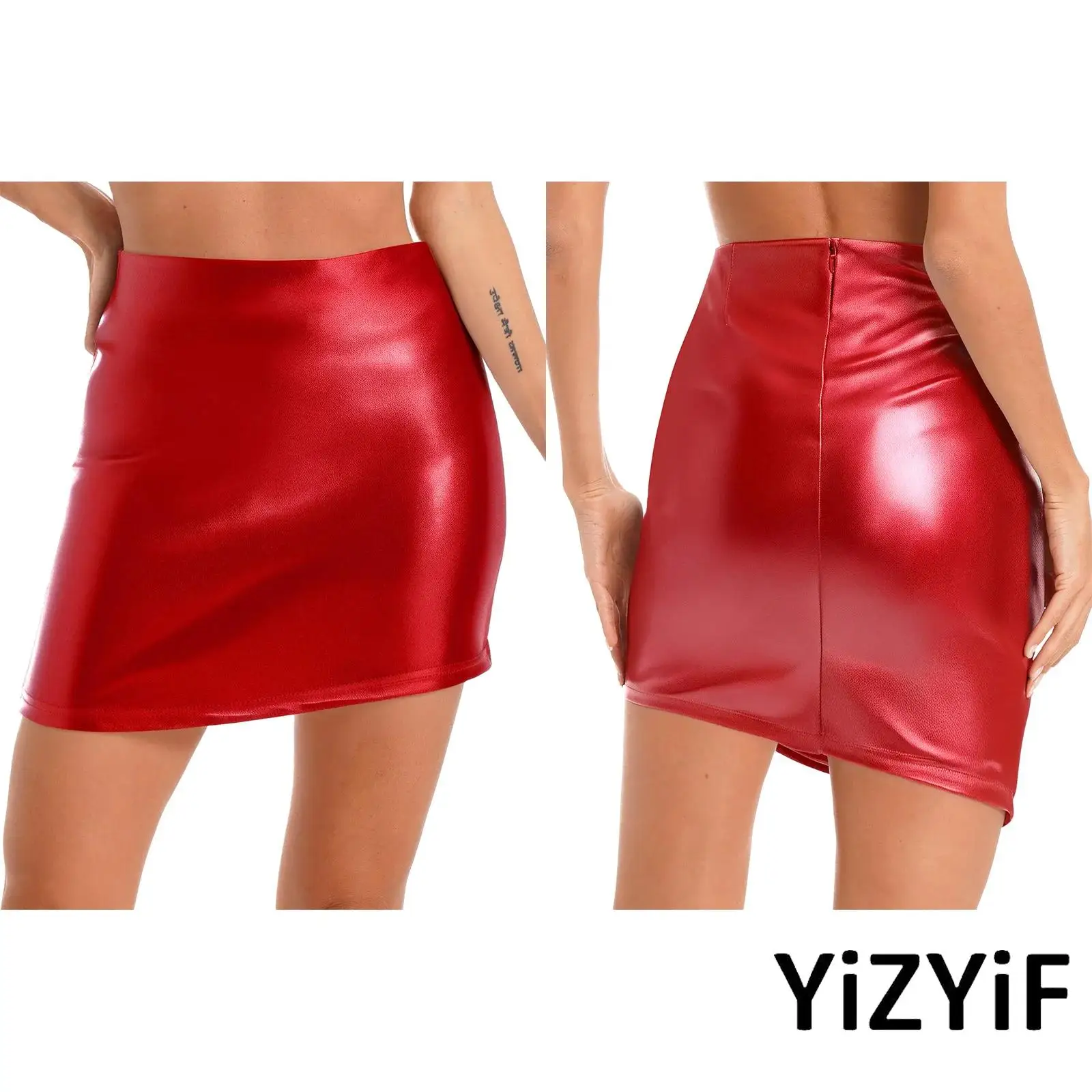 Fashion Womens A-line Skirt Metallic Shiny Mini Skirt High Waist Back Zipper Bodycon Pencil Skirt for Party Club Raves Casual
Fashion Womens A-line Skirt Metallic Shiny Mini Skirt High Waist Back Zipper Bodycon Pencil Skirt for Party Club Raves Casual