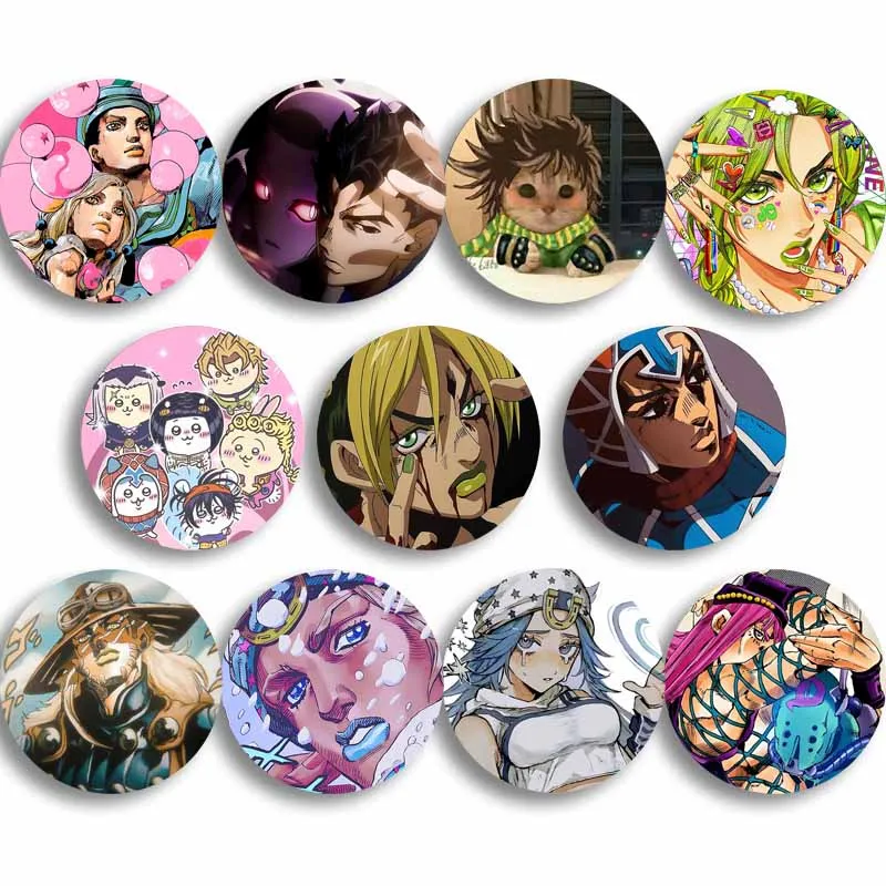 Japanese Anime Pin Cartoon Jojo's Bizarre Adventure Badge Round Snap-in Brooches for Clothes Backpack Decor Cartoon Lapel Pins
Japanese Anime Pin Cartoon Jojo's Bizarre Adventure Badge Round Snap-in Brooches for Clothes Backpack Decor Cartoon Lapel Pins