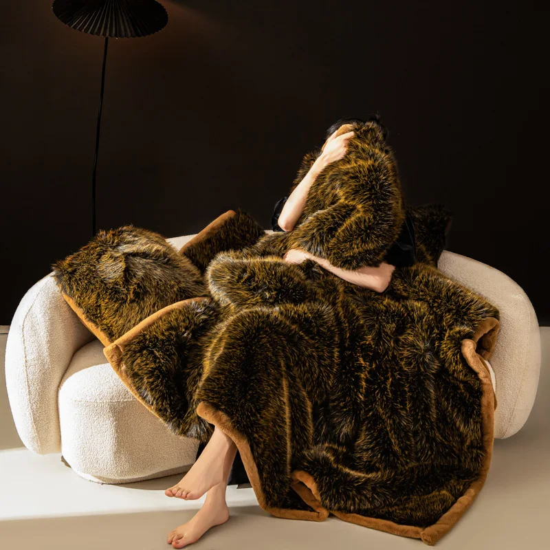 Solid Color Gradient Imitation Fox Fur Sofa Blanket Winter Autumn Warm Keep Quilt Skin Friendly Comfortable Easy To Care Bedding
Solid Color Gradient Imitation Fox Fur Sofa Blanket Winter Autumn Warm Keep Quilt Skin Friendly Comfortable Easy To Care Bedding