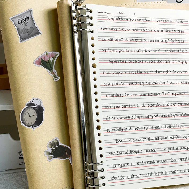 B5/A4 Loose-Leaf English Notebook, Soft Leather Cover, Detachable Binder, No Hand Hurting Design, For Middle High School Student
B5/A4 Loose-Leaf English Notebook, Soft Leather Cover, Detachable Binder, No Hand Hurting Design, For Middle High School Student