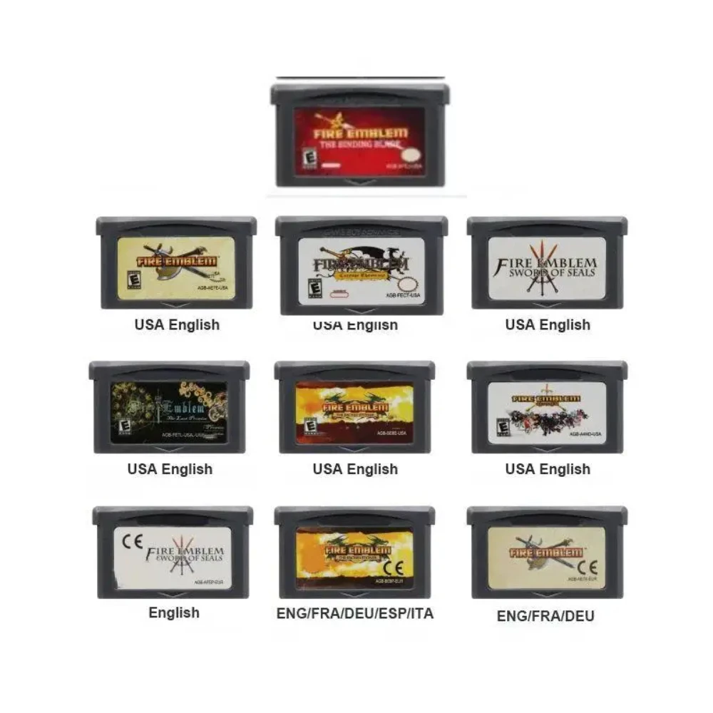 Игровой картридж GBA из серии Fire Emblem, 32-битная карта игровой консоли, печать меча, инъекционный лист, укрепленные камни для
Игровой картридж GBA из серии Fire Emblem, 32-битная карта игровой консоли, печать меча, инъекционный лист, укрепленные камни для