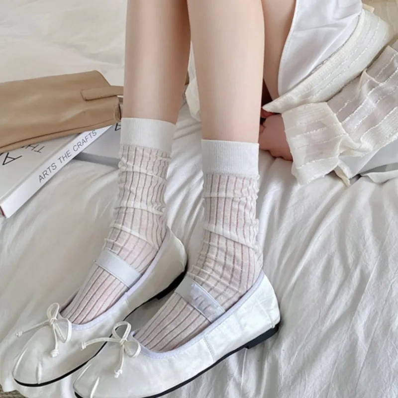 Vertical Stripes Breathable Thin Mid-Calf Length Socks Korean Style Simple Sweet JK Japanese Style Solid Color Pile Sock
Vertical Stripes Breathable Thin Mid-Calf Length Socks Korean Style Simple Sweet JK Japanese Style Solid Color Pile Sock