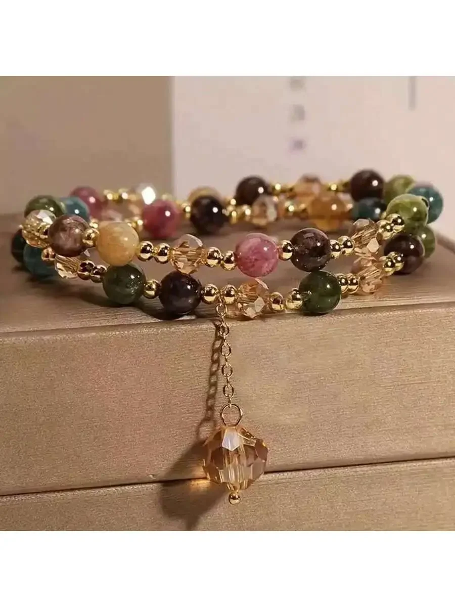 Vintage Style Double Layer Crystal Beaded Bracelet For Women Daily Wear
Vintage Style Double Layer Crystal Beaded Bracelet For Women Daily Wear