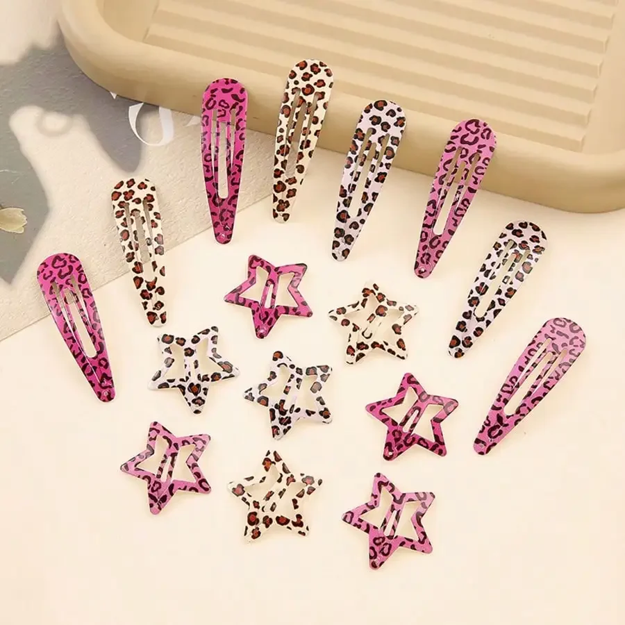 16Pcs Leopard & Zebra Print Hair Clips Set, Cute Star Barrettes, Pink & Beige Animal Pattern Hairpins, Women's Hair Accessories
16Pcs Leopard & Zebra Print Hair Clips Set, Cute Star Barrettes, Pink & Beige Animal Pattern Hairpins, Women's Hair Accessories