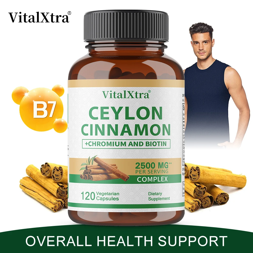 Ceylon Cinnamon Complex 2500 Mg - with Chromium and Biotin Extracts - Immune Support, Digestive Support, and Overall Well-being
Ceylon Cinnamon Complex 2500 Mg - with Chromium and Biotin Extracts - Immune Support, Digestive Support, and Overall Well-being