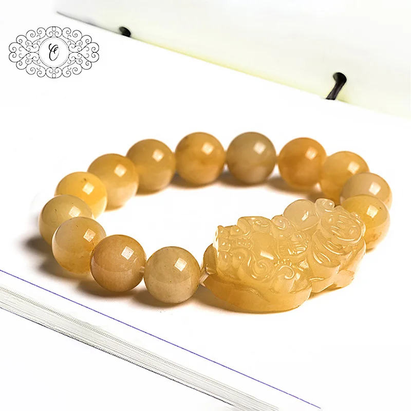 Jade Bracelet, Natural Jade Jewelry, Gold Silk Jade Pixiu – Light Beige-Yellow Xinjiang Jade Beaded Bracelet, Lucky Gift
Jade Bracelet, Natural Jade Jewelry, Gold Silk Jade Pixiu – Light Beige-Yellow Xinjiang Jade Beaded Bracelet, Lucky Gift
