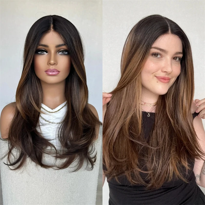 Lace Front Copper Brunette Ombre Layered Synthetic Wig Natural Preplucked Hairline with Baby Hair Party Daily Cosplay Wear 26''
Lace Front Copper Brunette Ombre Layered Synthetic Wig Natural Preplucked Hairline with Baby Hair Party Daily Cosplay Wear 26''