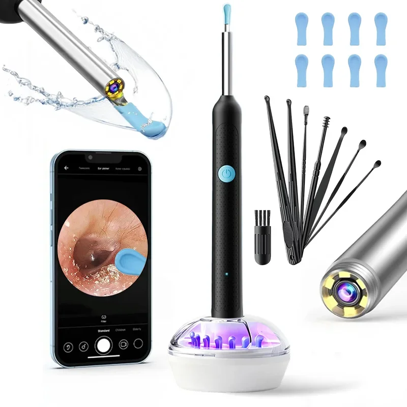 Wireless Ear Wax Remover Set, 1296P Camera HD Ear Endoscope Spoon Pick Tools.2025hot selling WiFi Endoscope 1080p Ear Picker Camera and Ear Spoon Base Ear Cleaning Otoscope Ear Wax Removal
Wireless Ear Wax Remover Set, 1296P Camera HD Ear Endoscope Spoon Pick Tools.2025hot selling WiFi Endoscope 1080p Ear Picker Camera and Ear Spoon Base Ear Cleaning Otoscope Ear Wax Removal