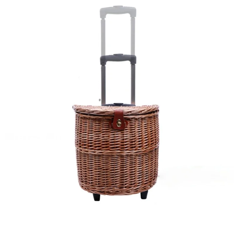 Picnic Basket Rattan Trolley, Multi-Functional Wheeled Storage, Hand Basket with Lid, Outdoor Picnic Props, Portable Design
Picnic Basket Rattan Trolley, Multi-Functional Wheeled Storage, Hand Basket with Lid, Outdoor Picnic Props, Portable Design