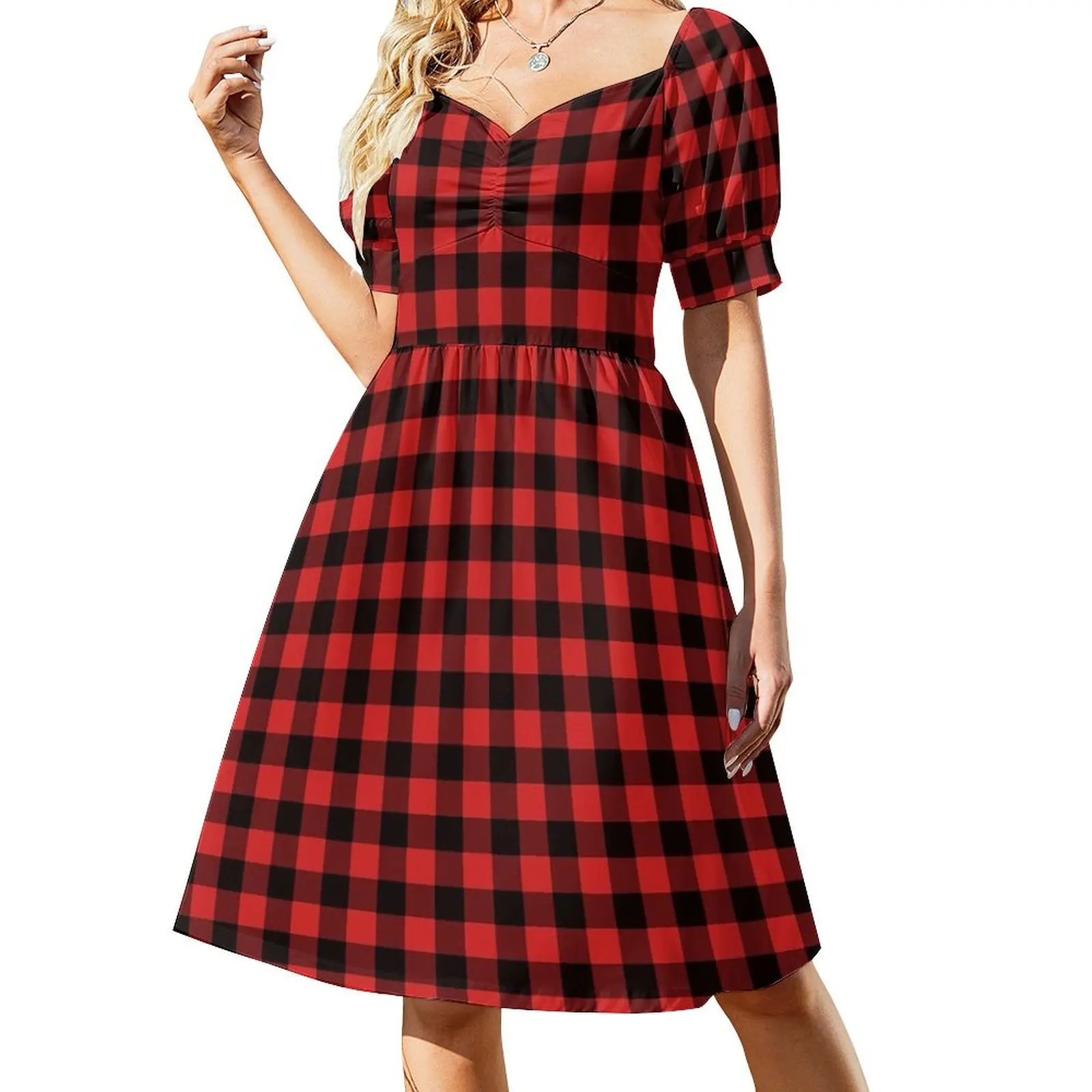Buffalo Check Red And Black Plaid Short-Sleeved Dress elegant women's sets elegant chic wedding evening dresses
Buffalo Check Red And Black Plaid Short-Sleeved Dress elegant women's sets elegant chic wedding evening dresses