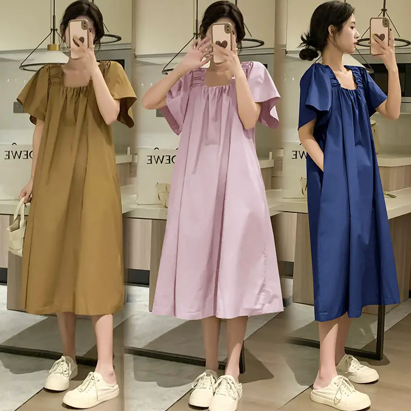 2025 Summer Dress Pregnant Women's Dress Korean Loose Trendy Square Neck Maternity Dress Medium Long Pregnant Women's DressLH773
2025 Summer Dress Pregnant Women's Dress Korean Loose Trendy Square Neck Maternity Dress Medium Long Pregnant Women's DressLH773