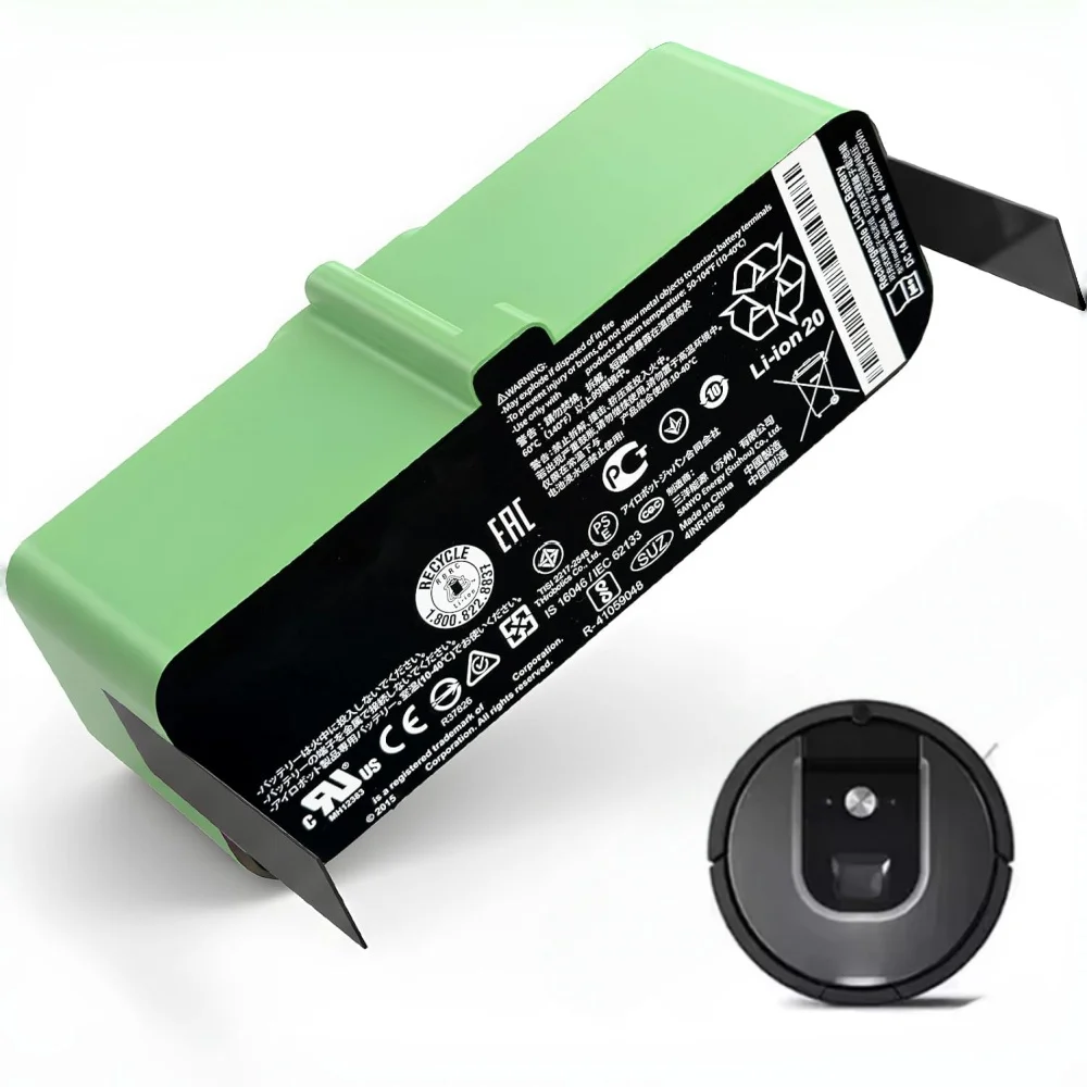 Высокопроизводительный сменный литий-ионный аккумулятор Aleaivy 14,4 В, 5200 мАч для серии iRobot Roomba 500/600/800/900 — длительная мощность
Высокопроизводительный сменный литий-ионный аккумулятор Aleaivy 14,4 В, 5200 мАч для серии iRobot Roomba 500/600/800/900 — длительная мощность