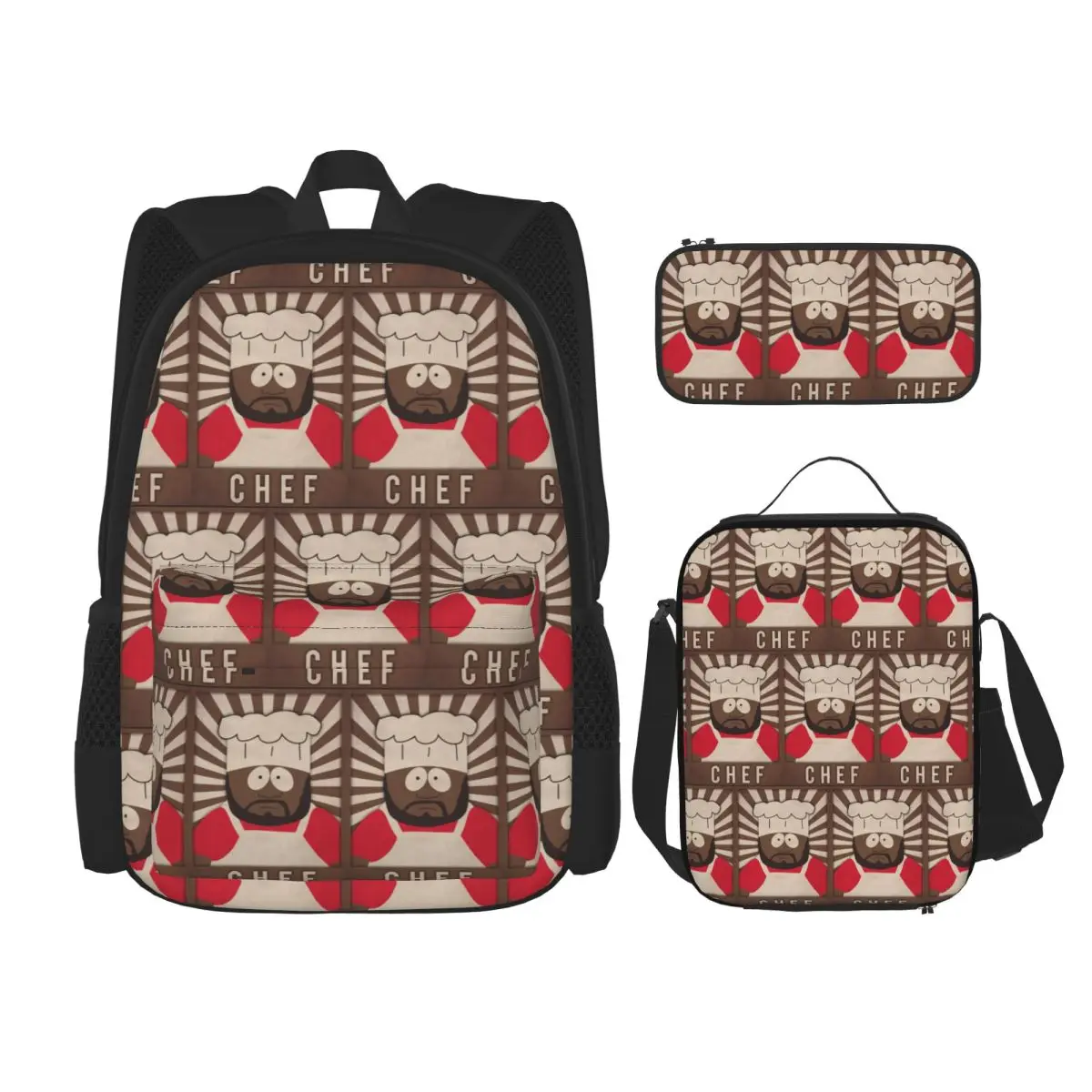 Chef Southpark Backpacks Children Bookbag School Bags Rucksack Lunch Bag Pen Bag Three-Piece Set
Chef Southpark Backpacks Children Bookbag School Bags Rucksack Lunch Bag Pen Bag Three-Piece Set