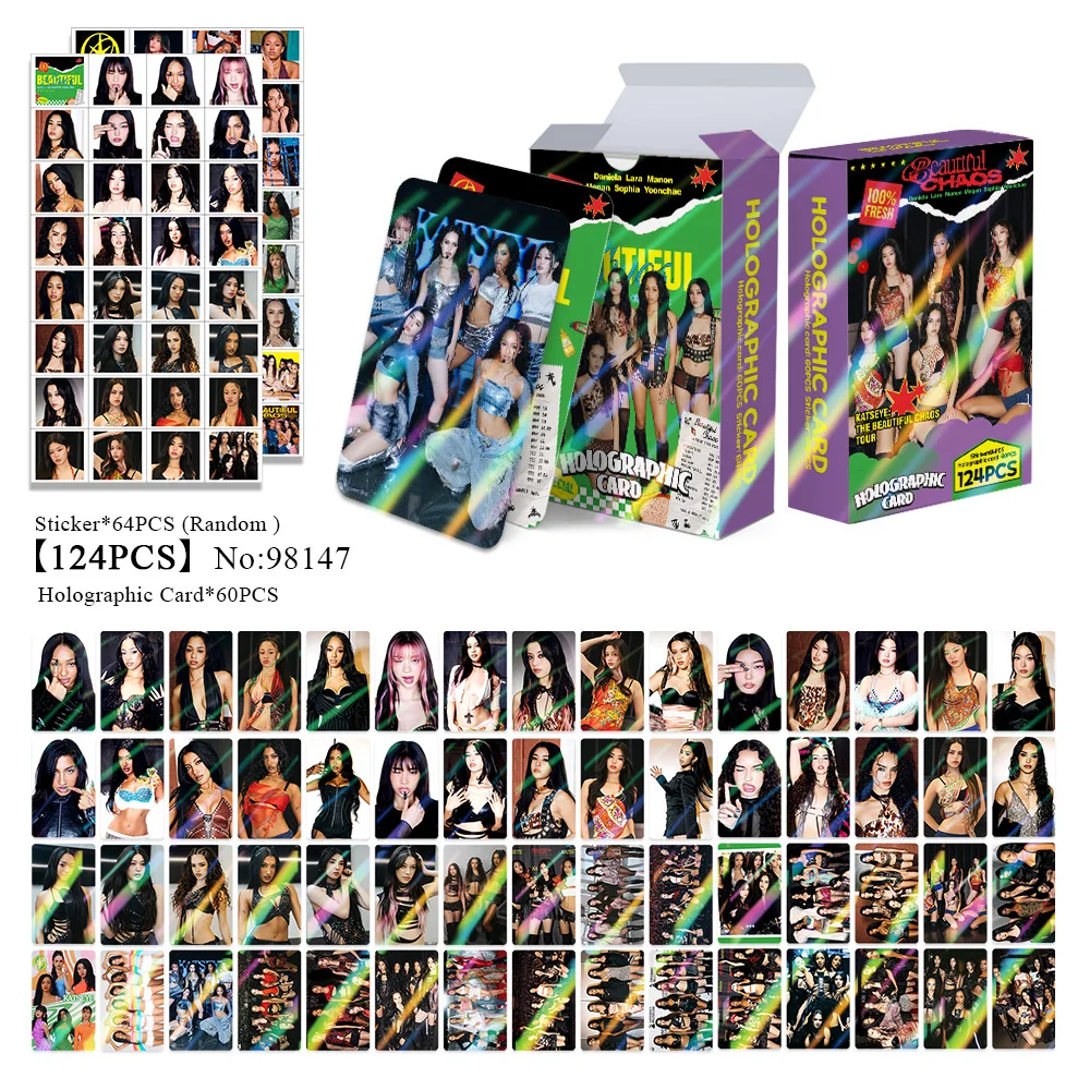124Pcs/Set Idol KATSEYE New Album Tour THE BEAUTIFUL CHAOS Lomo Cards Sticker Daniela Yoonchae Lara Sophia Manon Megan Fans Gift
124Pcs/Set Idol KATSEYE New Album Tour THE BEAUTIFUL CHAOS Lomo Cards Sticker Daniela Yoonchae Lara Sophia Manon Megan Fans Gift