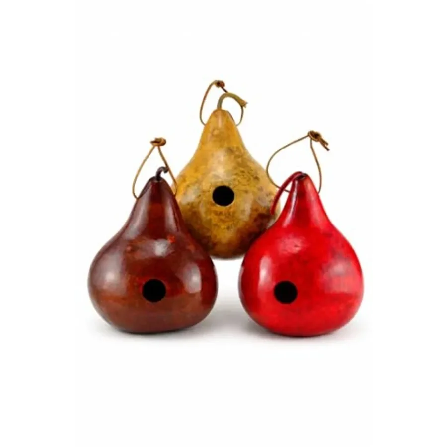 Set of 3 Gourd Birdhouses for outdoor use Red Mahogany Natural finish 1.5 entrance holes handcrafted gourd material 78 diameter
Set of 3 Gourd Birdhouses for outdoor use Red Mahogany Natural finish 1.5 entrance holes handcrafted gourd material 78 diameter