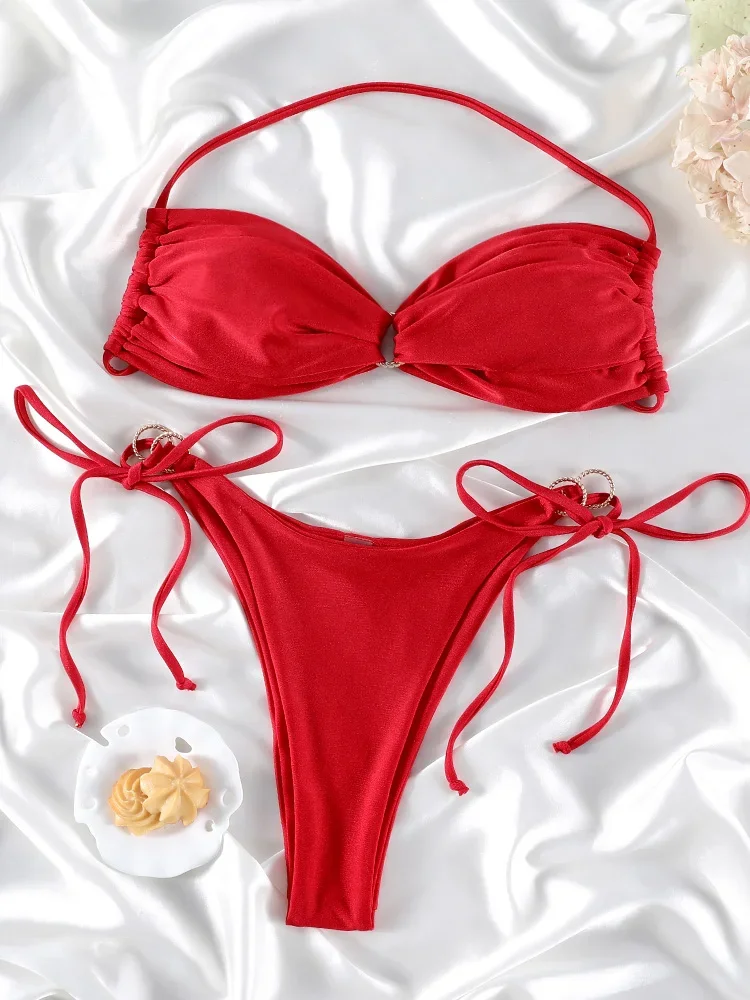 Miyouj Bandage Bikini 2025 Bathwear Women's Swimsuit Solid Color Swimwear High Cut Bikinis Sexy Two Piece Suit Summer Bathisuits
Miyouj Bandage Bikini 2025 Bathwear Women's Swimsuit Solid Color Swimwear High Cut Bikinis Sexy Two Piece Suit Summer Bathisuits