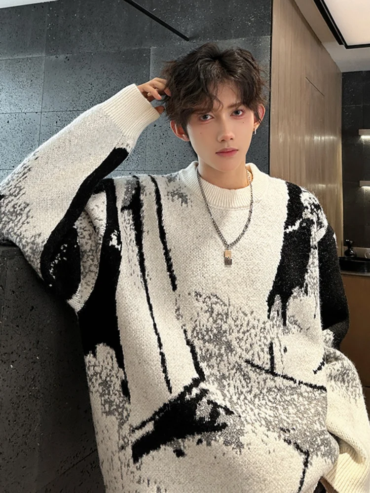 Мужской свитер с круглым вырезом и принтом в стиле ретро-китайской живописи, свободного кроя, осенне-зимний, повседневный, удобный, мягкий, из смесового полиэстера
Мужской свитер с круглым вырезом и принтом в стиле ретро-китайской живописи, свободного кроя, осенне-зимний, повседневный, удобный, мягкий, из смесового полиэстера