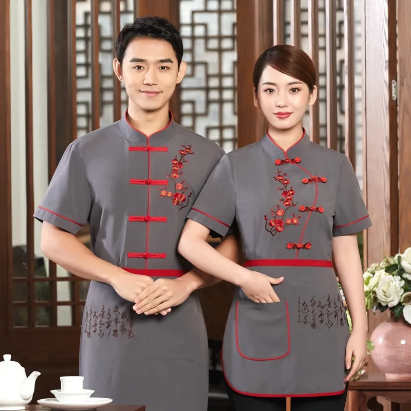 Hotel Uniform Short Sleeved Summer Overalls Restaurant Tea House Hot Pot Cafe Clothes Chinese Traditional Restaurant Workwear
Hotel Uniform Short Sleeved Summer Overalls Restaurant Tea House Hot Pot Cafe Clothes Chinese Traditional Restaurant Workwear