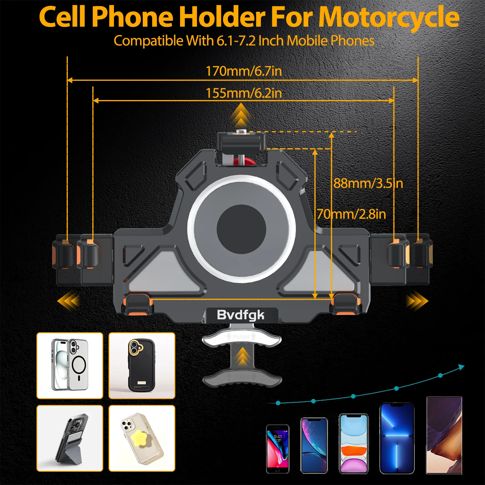 Крепление для телефона на мотоцикле, подставка для телефона на скутере, зажим для мобильного телефона на руль мотоцикла
Крепление для телефона на мотоцикле, подставка для телефона на скутере, зажим для мобильного телефона на руль мотоцикла