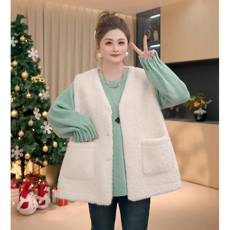 Утепленный зимний жилет PangJiaJia из молочной ткани с V-образным вырезом для женщин больших размеров, повседневный, из полиэстера, теплый
Утепленный зимний жилет PangJiaJia из молочной ткани с V-образным вырезом для женщин больших размеров, повседневный, из полиэстера, теплый