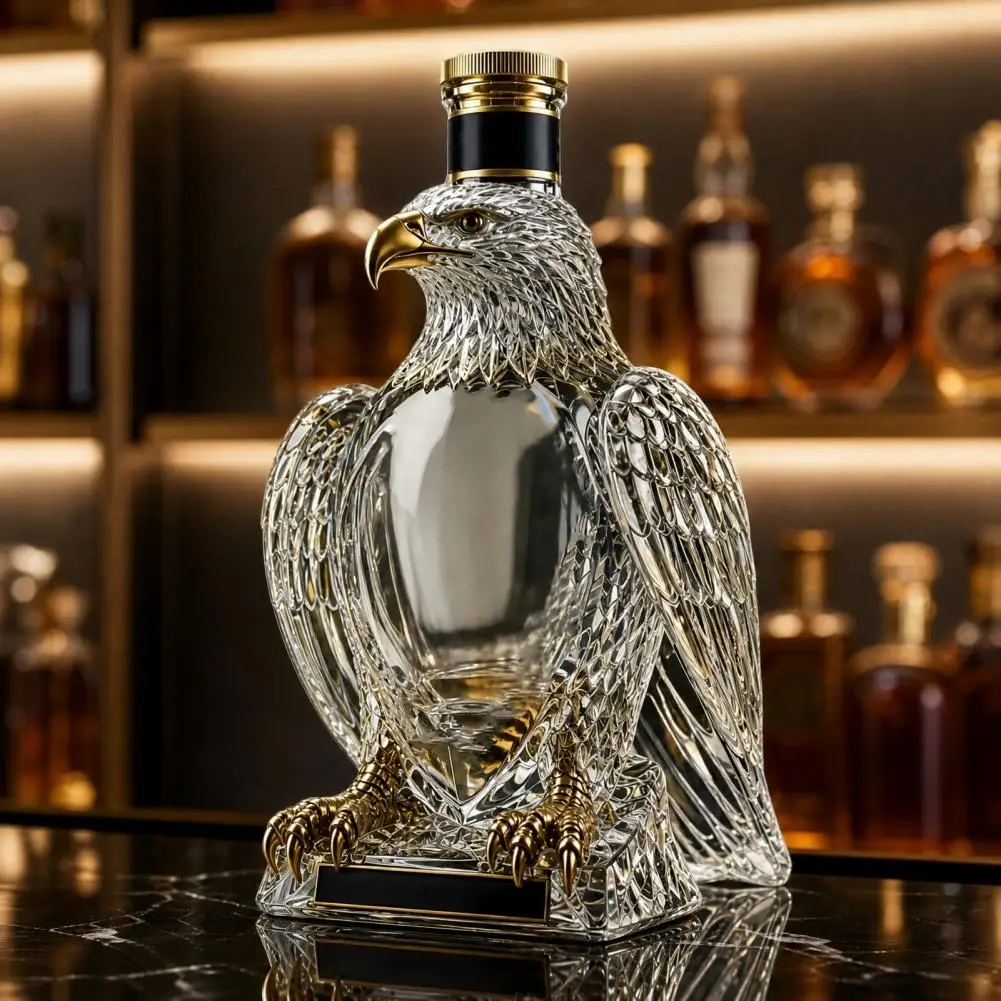 Collectible Whiskey Bottle Eagle Whiskey Glass Decanter 350ml Unique Eagle Shaped Bottle for Bourbon Wine Elegant for Men
Collectible Whiskey Bottle Eagle Whiskey Glass Decanter 350ml Unique Eagle Shaped Bottle for Bourbon Wine Elegant for Men