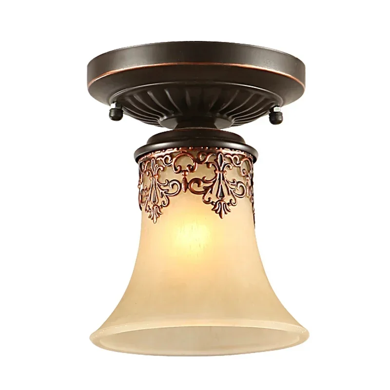 American country style European wrought iron resin ceiling lamp living room kitchen bedroom aisle lights
American country style European wrought iron resin ceiling lamp living room kitchen bedroom aisle lights