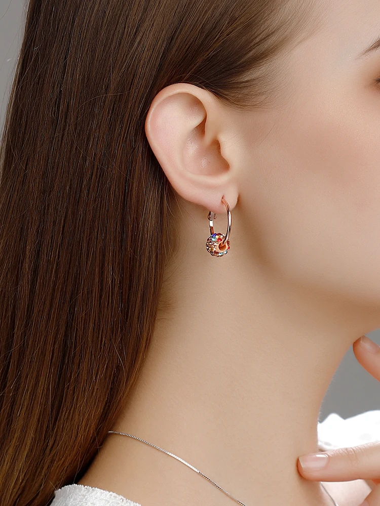 Elegant Circle Drop Earrings for Women Pure Silver Needle Colorful Diamond Crystal Ball Ear Clips Accessories Shiny Wedding Gift
Elegant Circle Drop Earrings for Women Pure Silver Needle Colorful Diamond Crystal Ball Ear Clips Accessories Shiny Wedding Gift