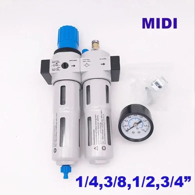 High quality Pneumatic FRC air filter regulator lubricator Manual drain 1/4 3/8 1/2 3/4 inch MIDI type air source treatment unit
High quality Pneumatic FRC air filter regulator lubricator Manual drain 1/4 3/8 1/2 3/4 inch MIDI type air source treatment unit