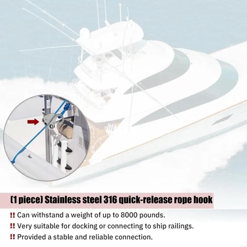 Quickly release Anchors Rope Spring Hook for Efficient Docking and Anchoring
Quickly release Anchors Rope Spring Hook for Efficient Docking and Anchoring