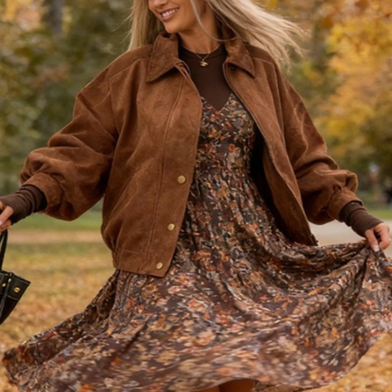 Krismile Women's Vintage American Style Jacket 2026 Spring Autumn Brown Loose Daily Commute Casual Maillard Woman Short Coat
Krismile Women's Vintage American Style Jacket 2026 Spring Autumn Brown Loose Daily Commute Casual Maillard Woman Short Coat