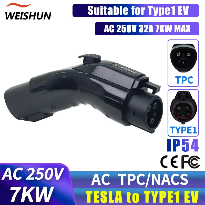 Tesla to Type1/J1772 EV Adapter Electric Vehicle Charger Connecter for 16A/32A Tesla Charger to Type1/J1772 Electric Car Adapte
Tesla to Type1/J1772 EV Adapter Electric Vehicle Charger Connecter for 16A/32A Tesla Charger to Type1/J1772 Electric Car Adapte