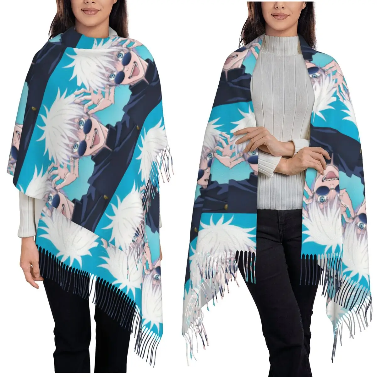 Gojo Satoru Anime Jujutsu Kaisen Scarf Tassel Scarves for Women Soft Warm Shawls and Wraps Large Fall Winter Shawl Wrap
Gojo Satoru Anime Jujutsu Kaisen Scarf Tassel Scarves for Women Soft Warm Shawls and Wraps Large Fall Winter Shawl Wrap