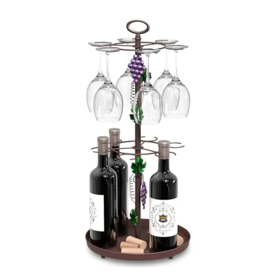 Farmhouse Metal Wine Rack with Glass Holder Decor, Countertop Champagne Bottle and Hanging Wine Glass Holder Stand, Tabletop St
Farmhouse Metal Wine Rack with Glass Holder Decor, Countertop Champagne Bottle and Hanging Wine Glass Holder Stand, Tabletop St