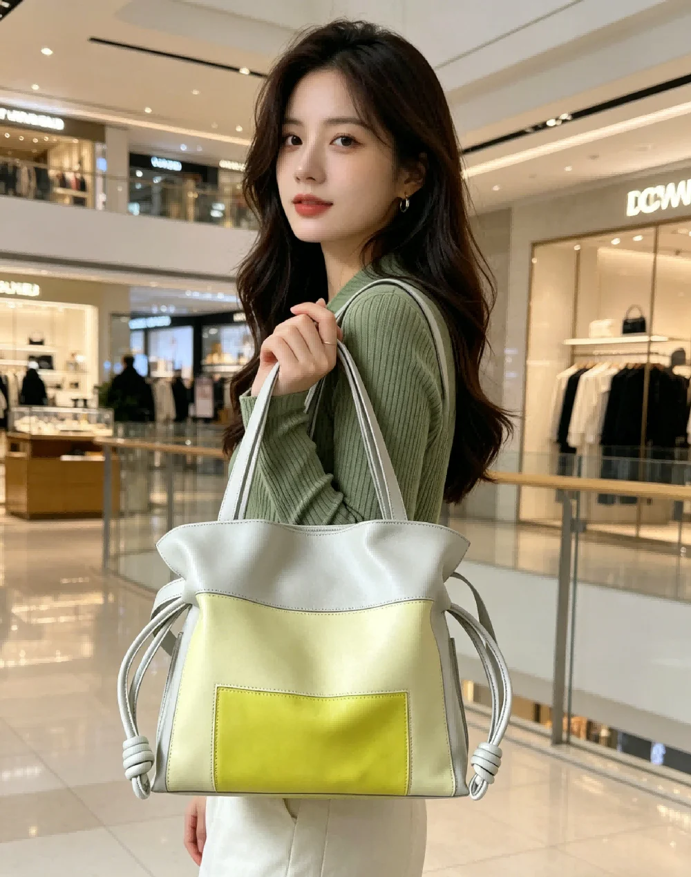 Women Yellow and White Color Block Tote Shoulder Bag, Stylish Transparent Handbag for Summer and Shopping
Women Yellow and White Color Block Tote Shoulder Bag, Stylish Transparent Handbag for Summer and Shopping
