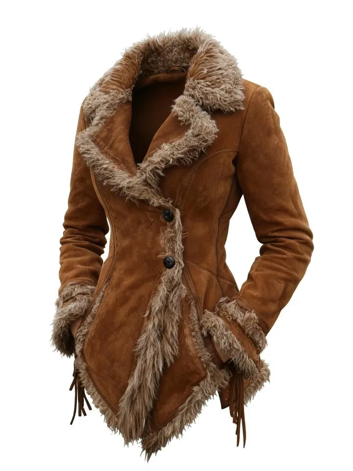 Winter Women's Clothing Suede Jacket Women's Jackets And Vests Retro Fur Collar Double Breasted Casual Vintage Suede Fit
Winter Women's Clothing Suede Jacket Women's Jackets And Vests Retro Fur Collar Double Breasted Casual Vintage Suede Fit