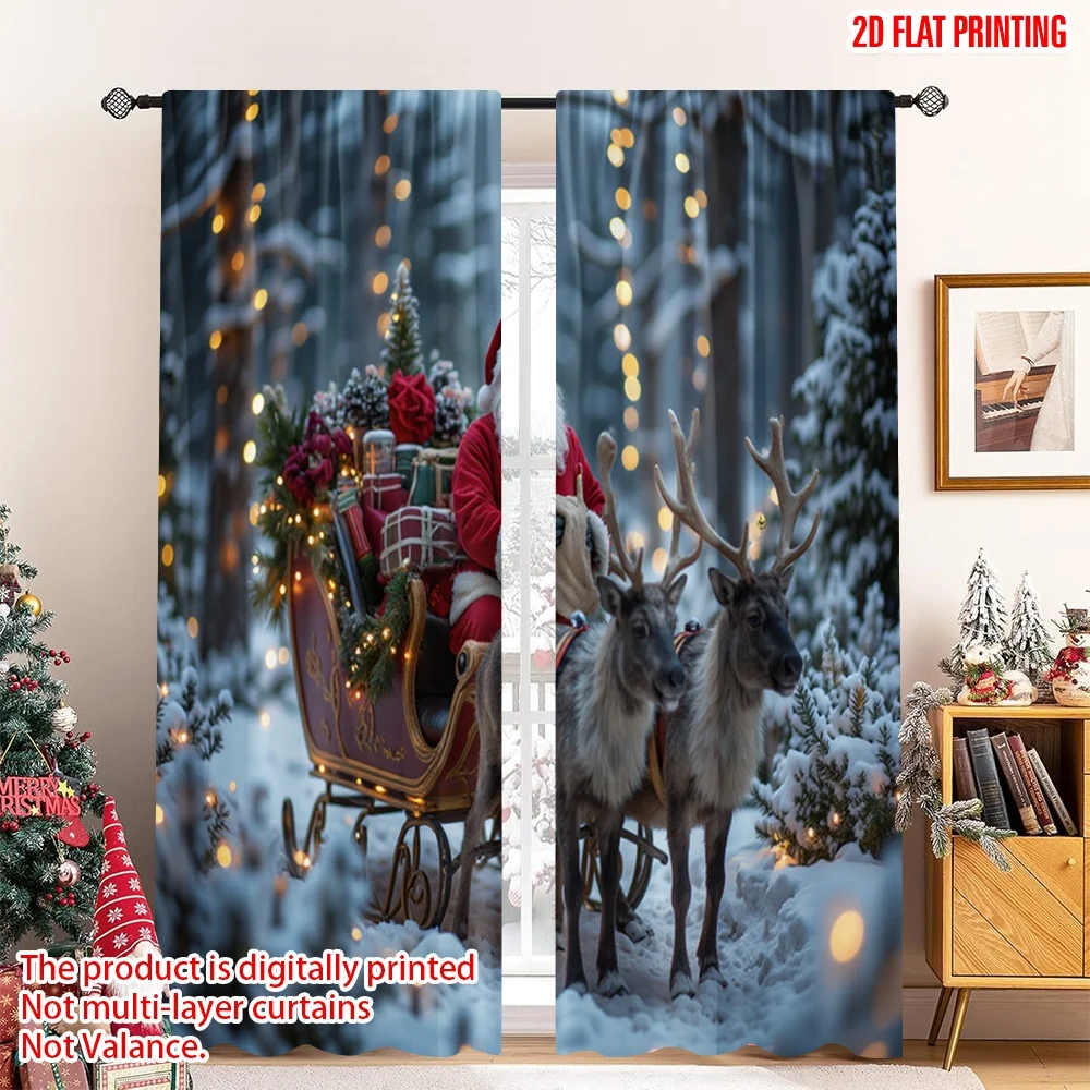 2pcs 2D flat printing Merry Christmas Popular Curtains Santa Sleigh Reindeer Christmas Lights Polyester Without Electricity
2pcs 2D flat printing Merry Christmas Popular Curtains Santa Sleigh Reindeer Christmas Lights Polyester Without Electricity
