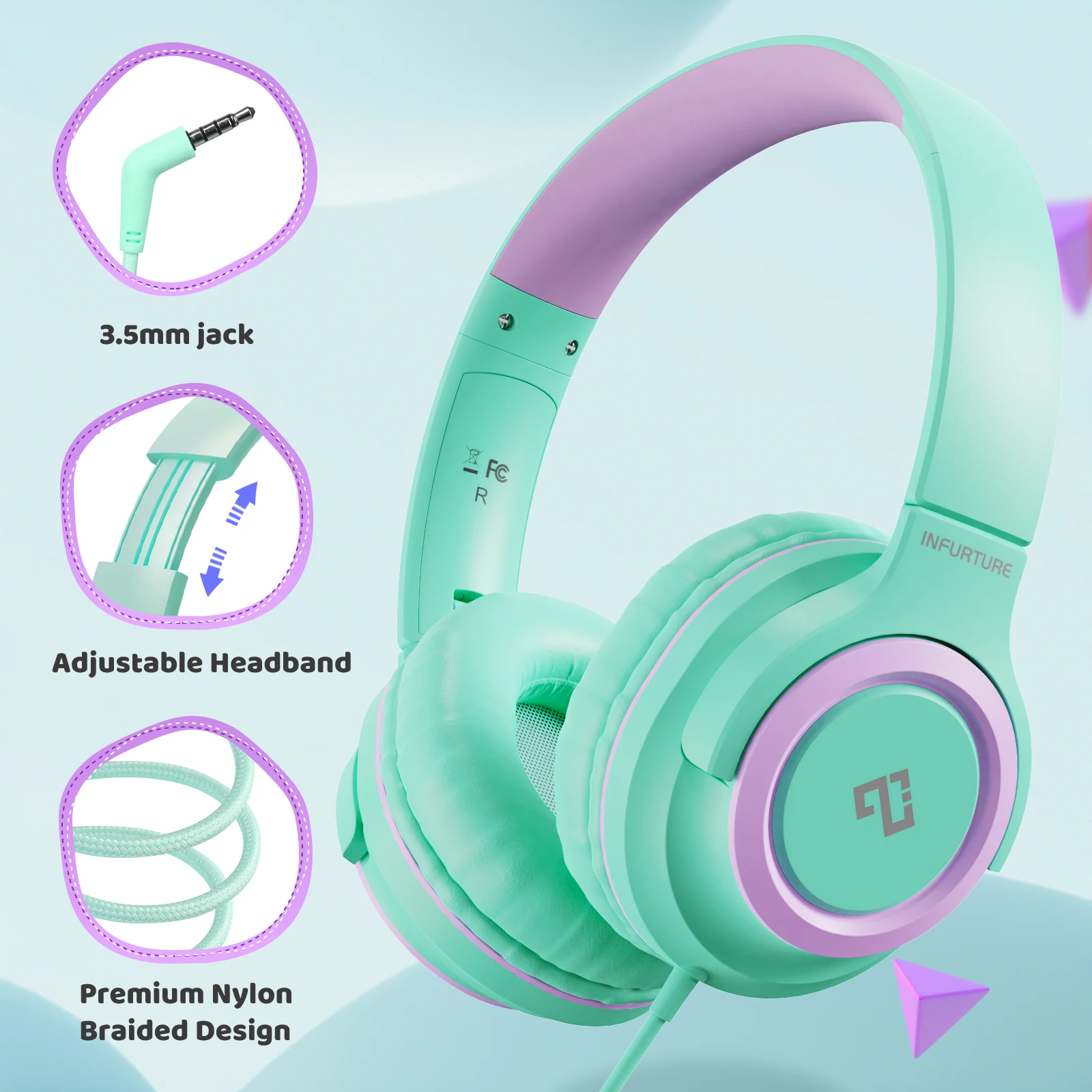 INFURTURE Kids Headphones with Microphone for Children Boys Girls, Volume Limit 94dB, On Ear Headphones,Wired Headphones
INFURTURE Kids Headphones with Microphone for Children Boys Girls, Volume Limit 94dB, On Ear Headphones,Wired Headphones