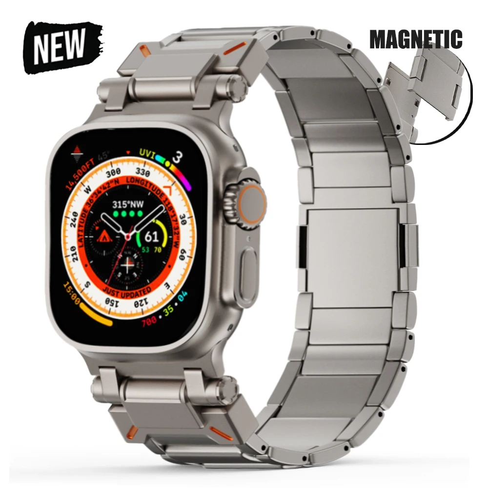 Роскошный титановый ремешок для Apple Watch Ultra 2 49 мм 45 мм 42 мм 44 мм, магнитный ремешок, звеньевой браслет для iWatch Series 9 8 7 6 5 4 se 3
Роскошный титановый ремешок для Apple Watch Ultra 2 49 мм 45 мм 42 мм 44 мм, магнитный ремешок, звеньевой браслет для iWatch Series 9 8 7 6 5 4 se 3